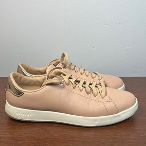 Cole Haan Grand Pro Tennis Sneaker Mahogany Leather Rose Gold Women's Size 6B